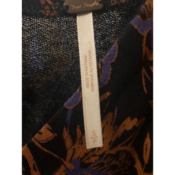 Free People Hello Lover Floral Tunic Dress Top/Mini Noir Combo Womens Sz S Boho - Picture 7 of 8